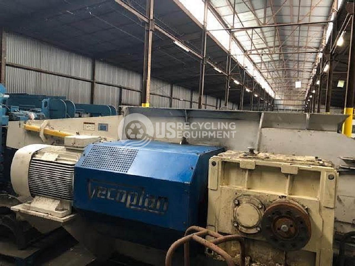 Used Vecoplan RG70-200K Single Shaft Shredder with Conveyor