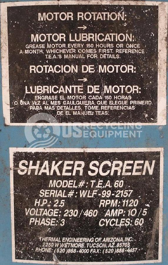 Used Thermal Engineering / Sweco Two (2) Screeners
