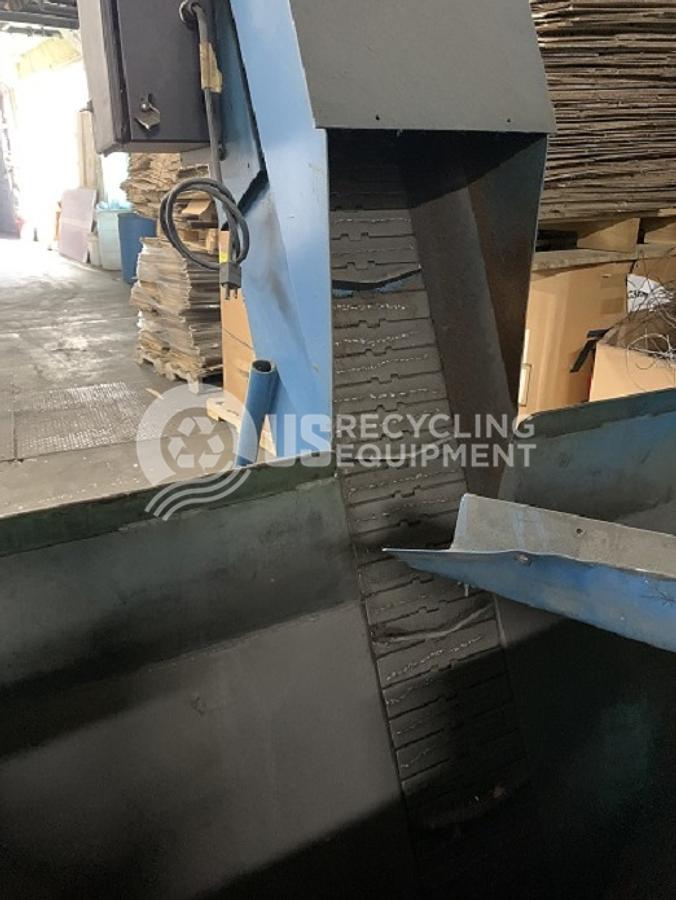 Used Unknown Manufacturer: Used Metal Belt Infeed Conveyor with Hopper Feed