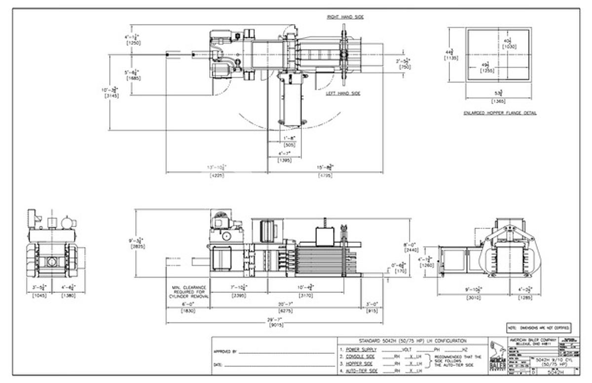 Refurbished American 5042H-1030 Auto Tie Baler with Conveyor