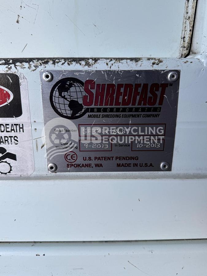 Used 2013 Shredfast 20" x 24" Dual Shaft