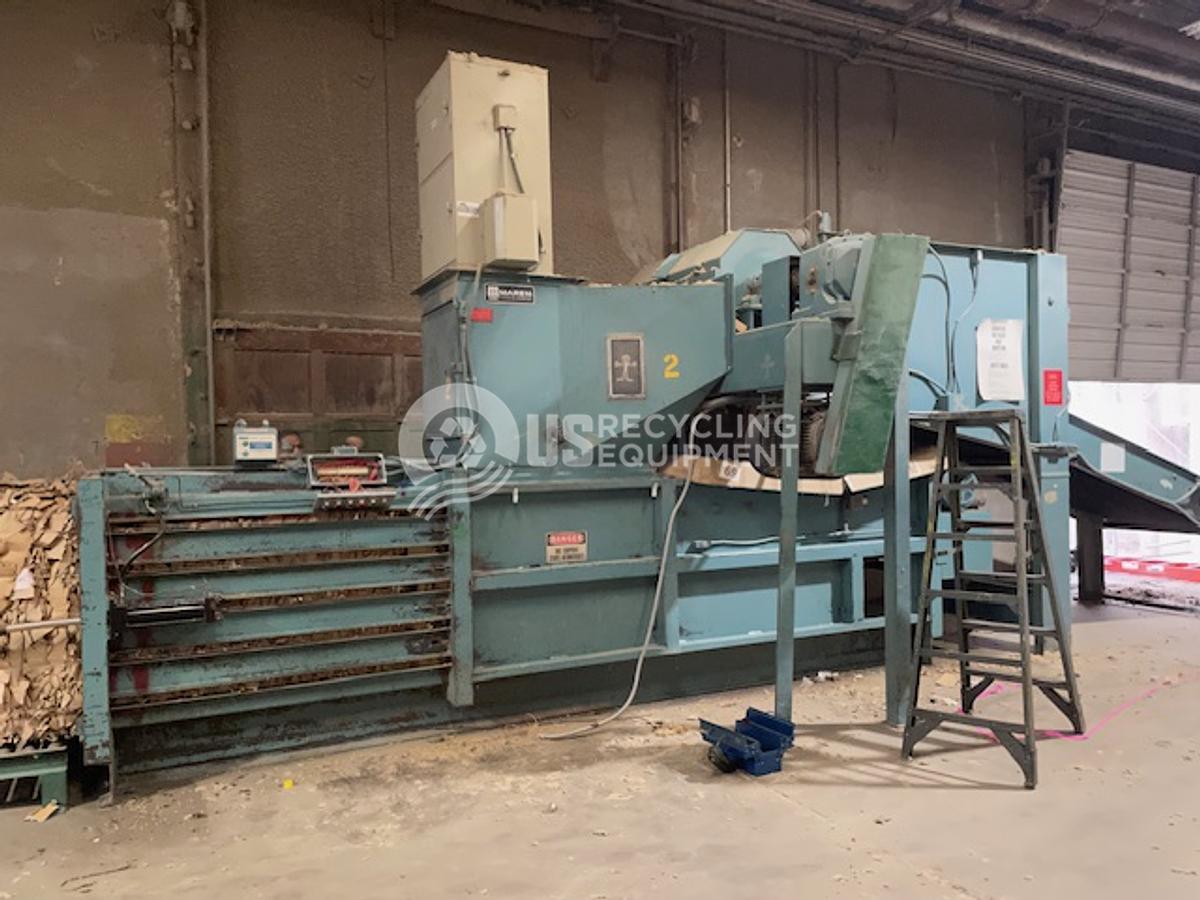 Used Maren Shredder/Conveyor/Horizontal Baler/Dust Control System