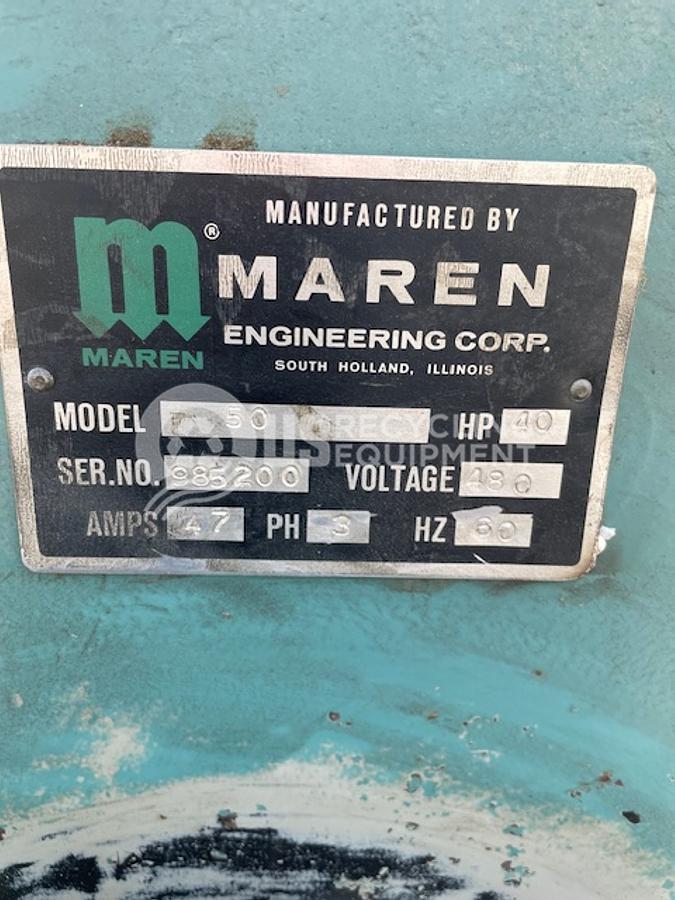 Used Maren Shredder/Conveyor/Horizontal Baler/Dust Control System