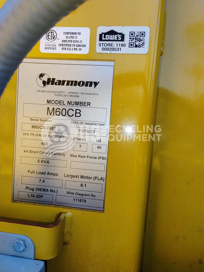 Used Harmony Eight (8) M60-CB Verticals