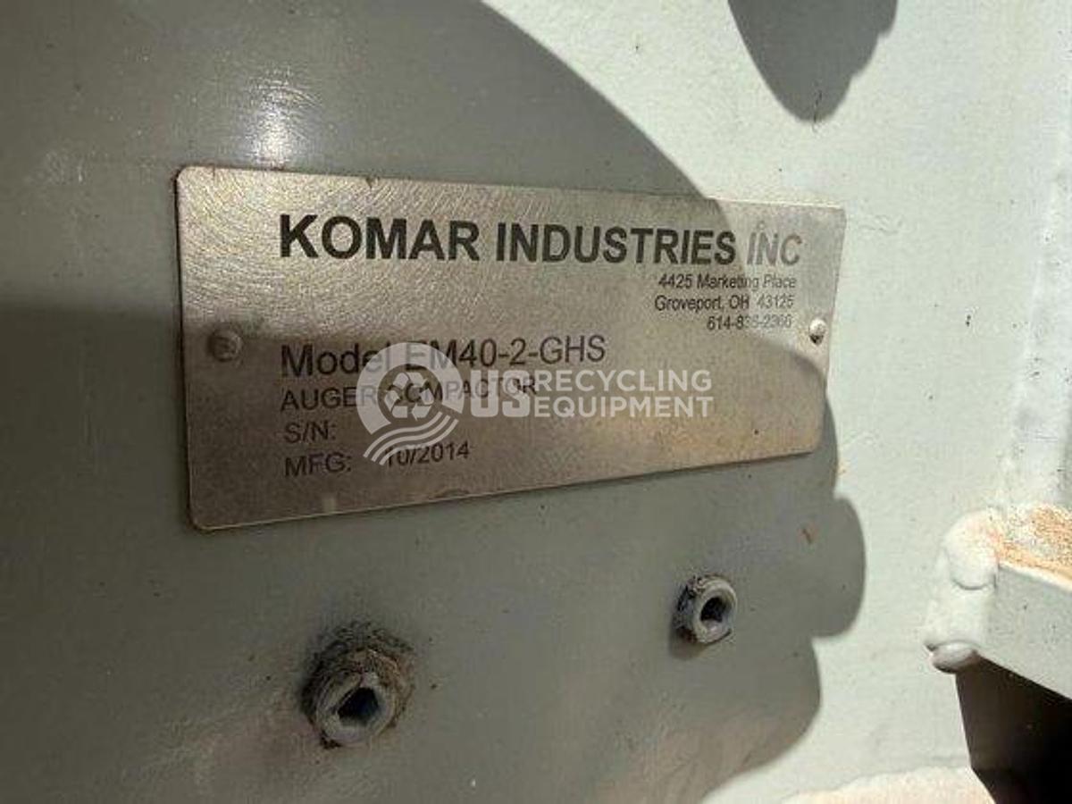 Used 2014 Komar EM-40G Auger & 2 40yd Reciever Boxes