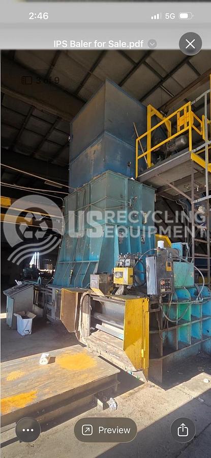 Used 2005 IPS 1388-200 Two Ram Horizontal with infeed conveyor