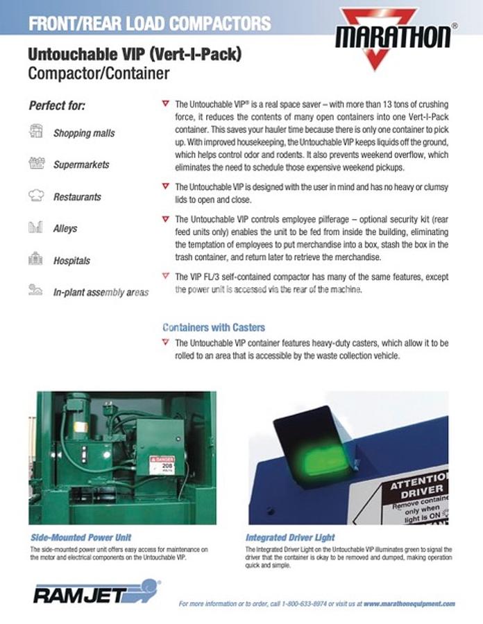 Used Marathon Two (2) 3 Yard VIP