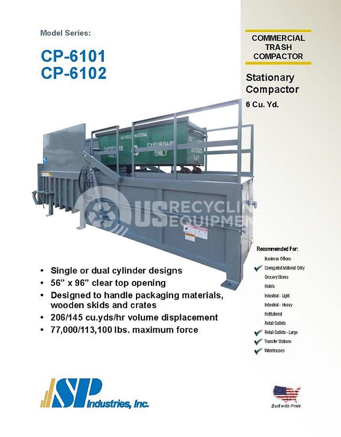 Used SP Industries CP-6101 6Yard Stationary