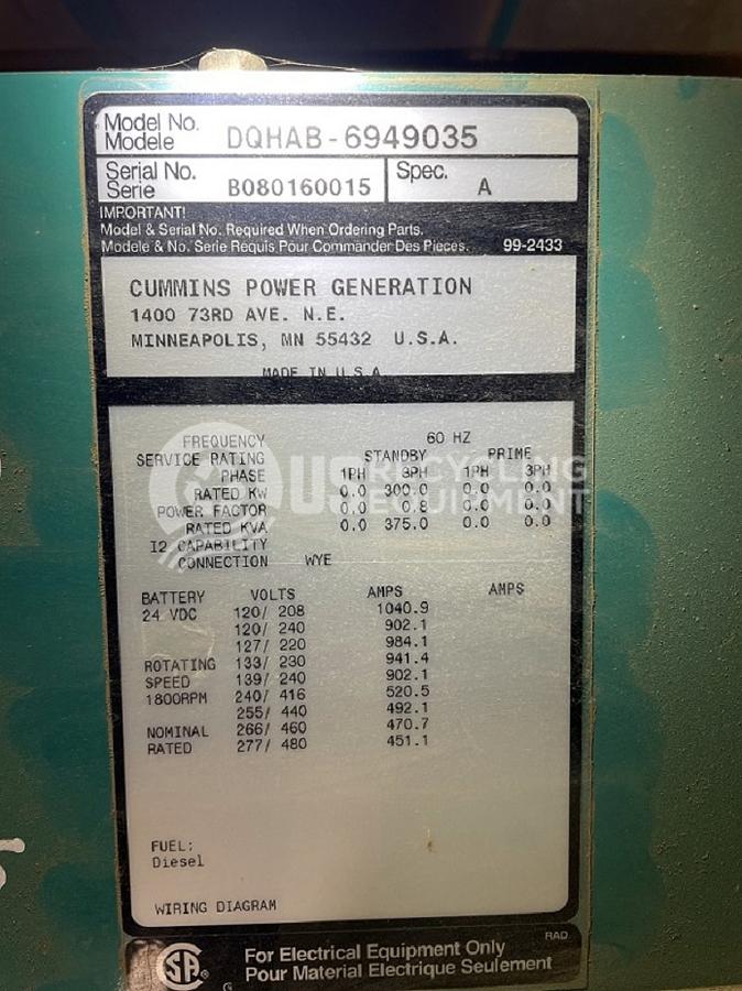 Used Cummins Generator