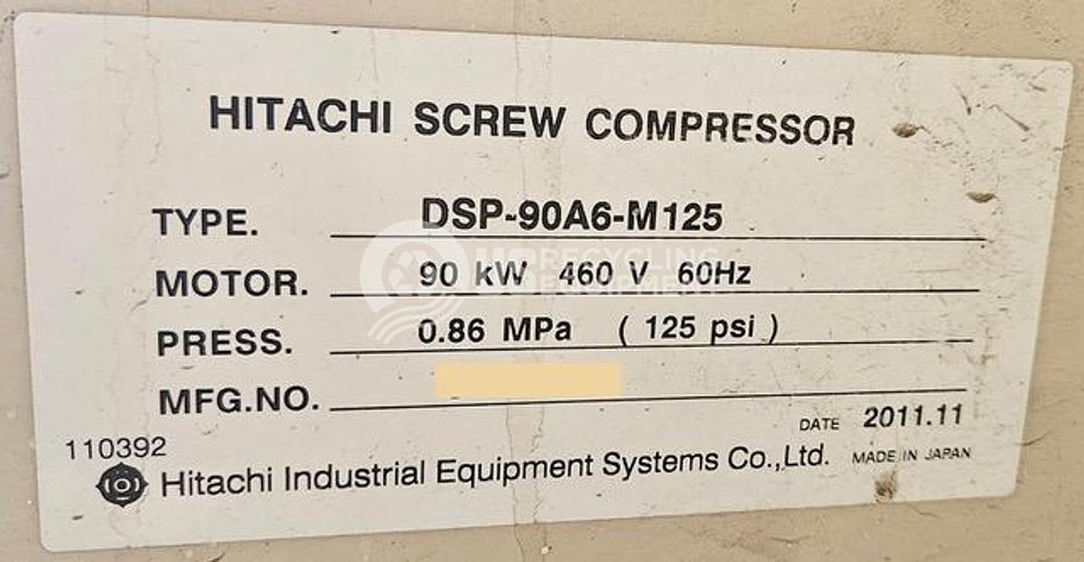 Used Hitachi DSP-90A6-M125 Oil-Free Screw 90 Air Compressor