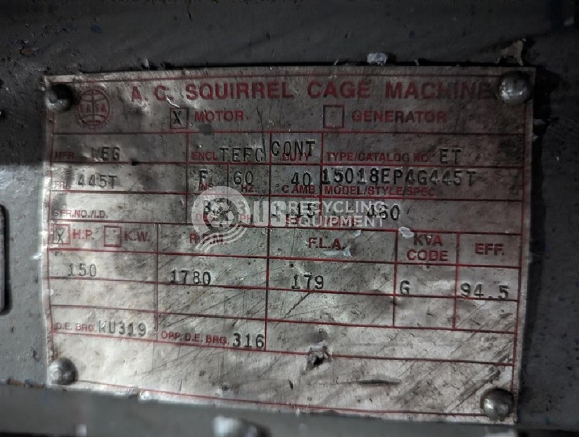 Used Retech Shredder/Granulator/Conveyor System