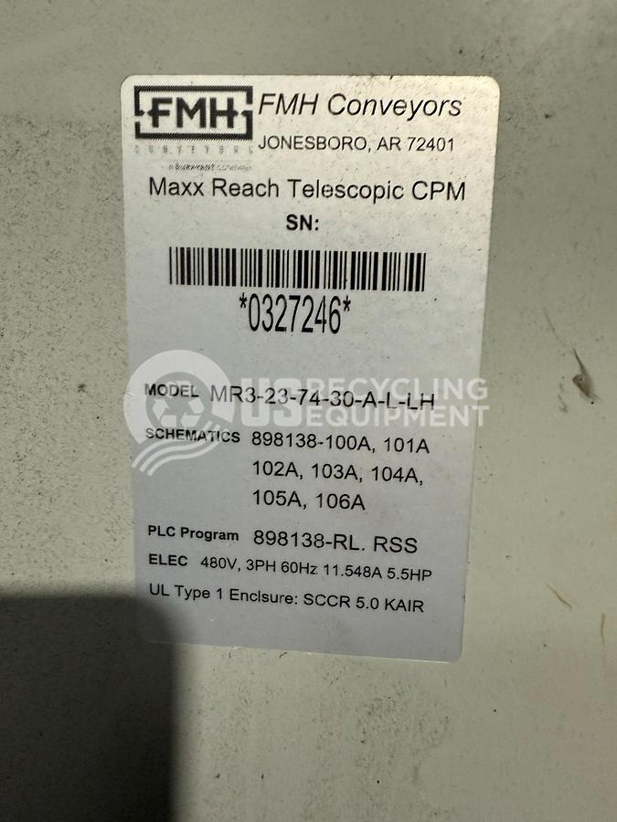 Used FMH Conveyors Maxx Reach MR3-23-74-30-A-L-LH Telescopic