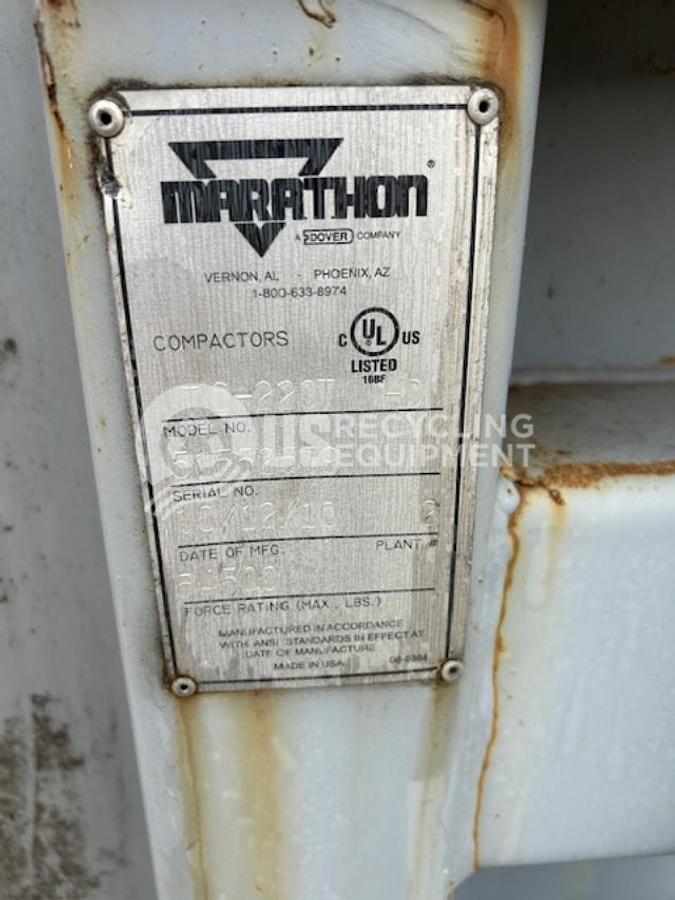 Used 2010 Marathon TC-220T Trash Commander Stationary Compactor