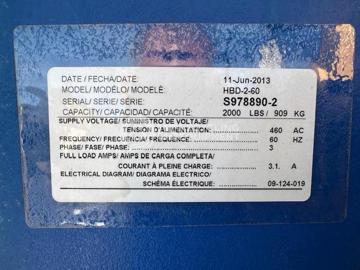 Used 2013 VESTIL TWO (2) HDB-2-60 Gaylord Dumper