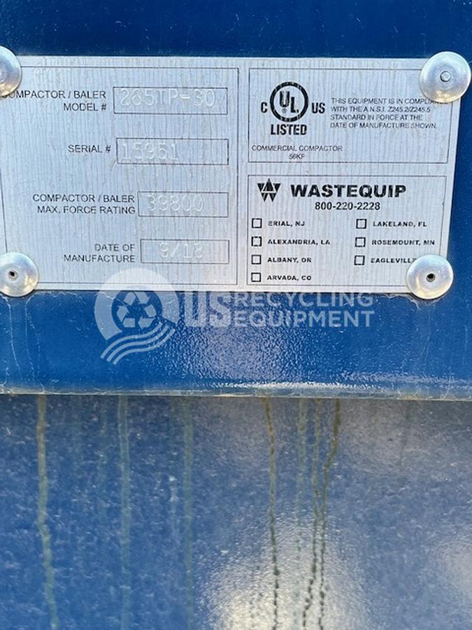Used 2018 Wastequip 265IP-30 Self Contained
