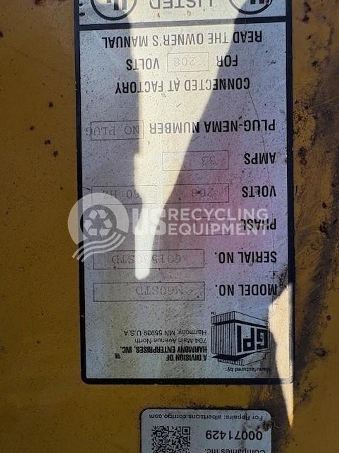 Used Harmony / JV Manufacturing Eight (8) 60" Vertical Balers
