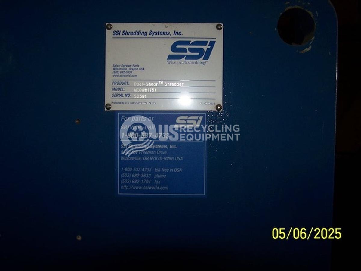 Used 2013 SSI Dual Shear Shredder w/Conveyor & Tipper