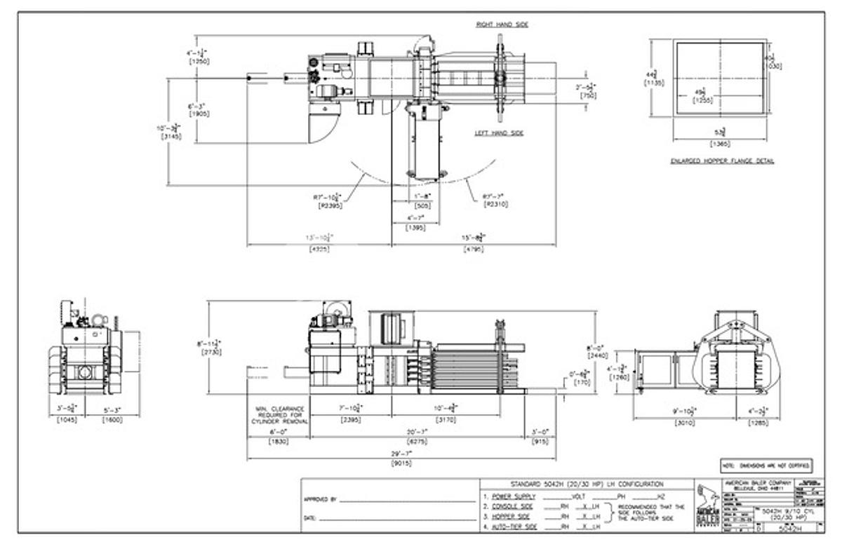 Refurbished American 5042H-1030 Auto Tie Baler with Conveyor