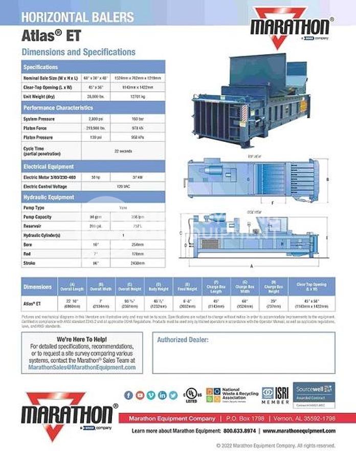 Used 2005 Marathon Atlas ET Horizontal