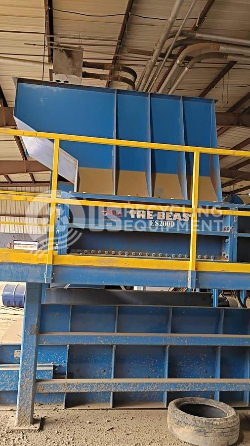 Used BCA ES2000 "Beast" Dual Shaft Shredder with Conveyors