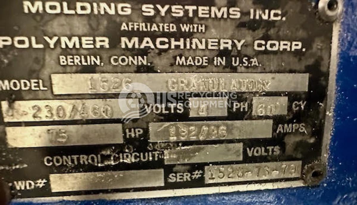 Used Polymer Machinery Corp. 1526 Complete Granualtor System