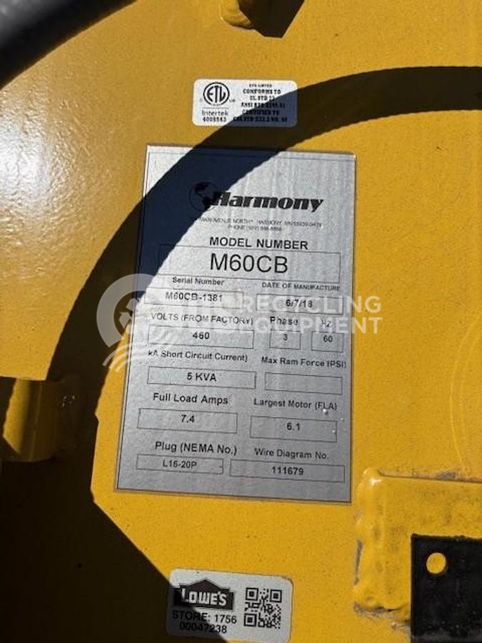 Used Harmony / JV Manufacturing Eight (8) 60" Vertical Balers