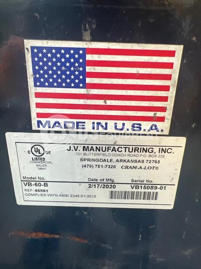 Used 2020 JV Manufacturing/Cram-a-Lot BC-60-B Vertical