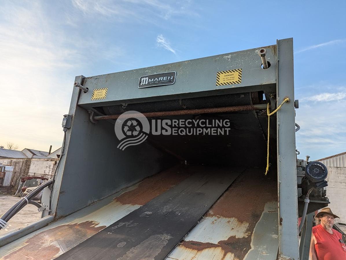 Used Maren OCC Shredder with Pinch Conveyor