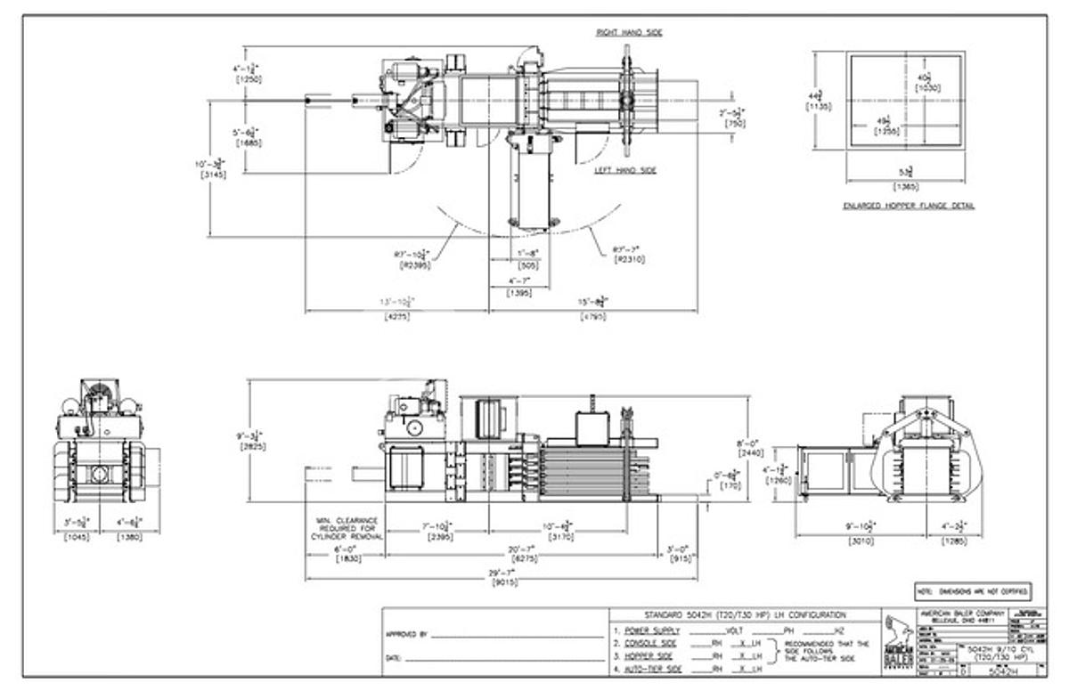 Refurbished American 5042H-1030 Auto Tie Baler with Conveyor