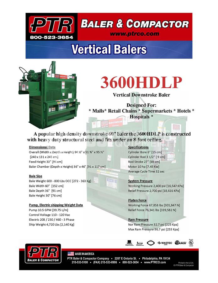 Used 2012 PTR 3600HDLP