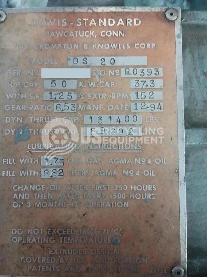 Used Davis Standard Four (4) DS-20 2" Single Screw Extruders