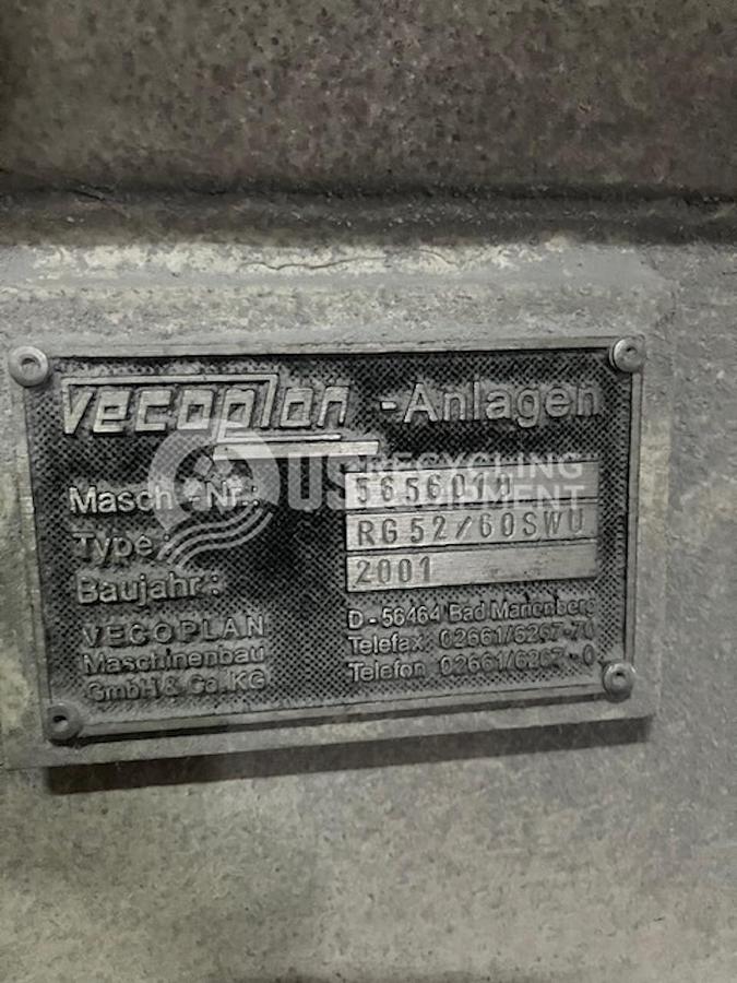 Used 2001 Vecoplan RG 52-60SWU Single Shaft