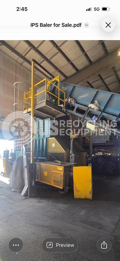 Used 2005 IPS 1388-200 Two Ram Horizontal with infeed conveyor
