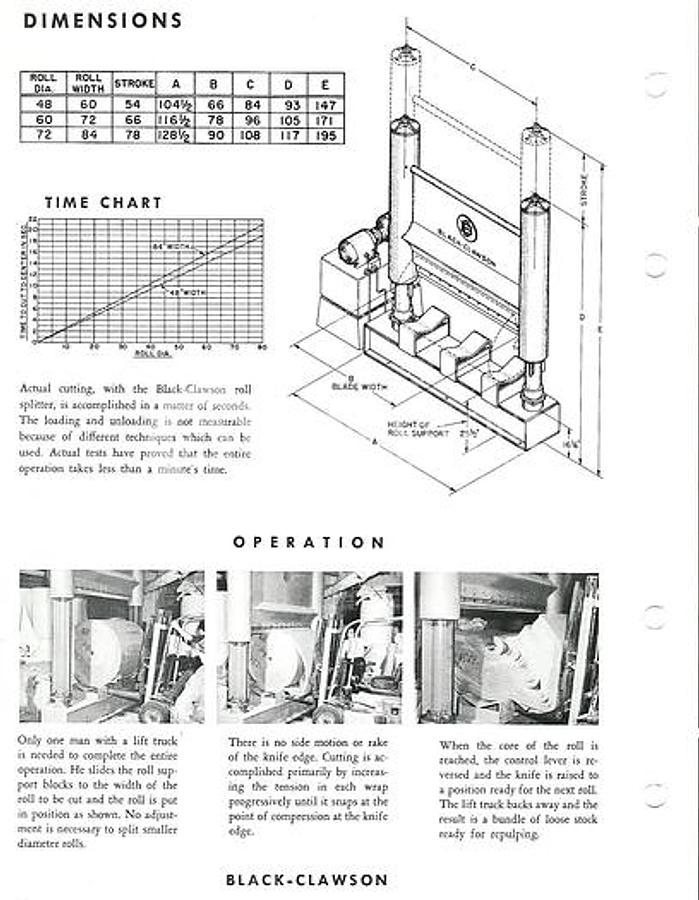 Used Black Clawson 97" Roll Splitter