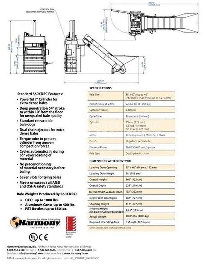 Used Harmony S60XDRC Vertical