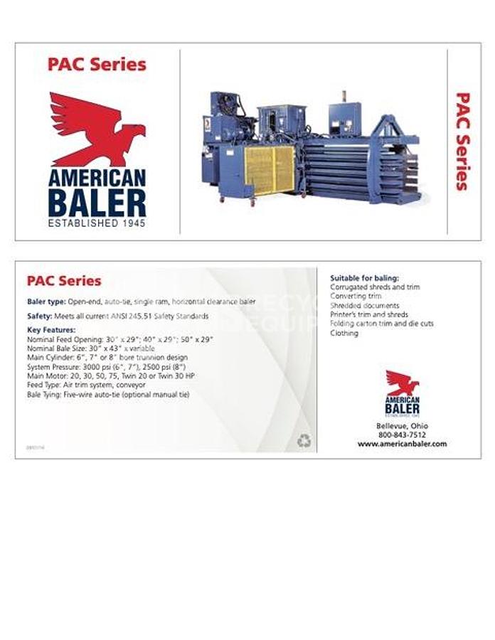 Used American Baler PAC-4029-730R Auto Tie Horizontal
