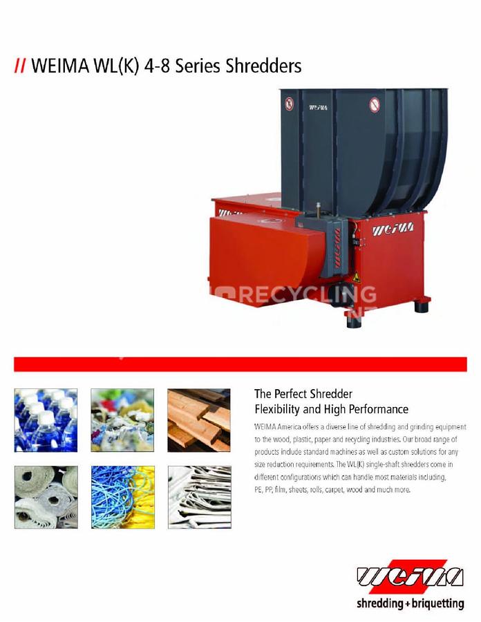 Used 2019 WEIMA WL6 Single Shaft System