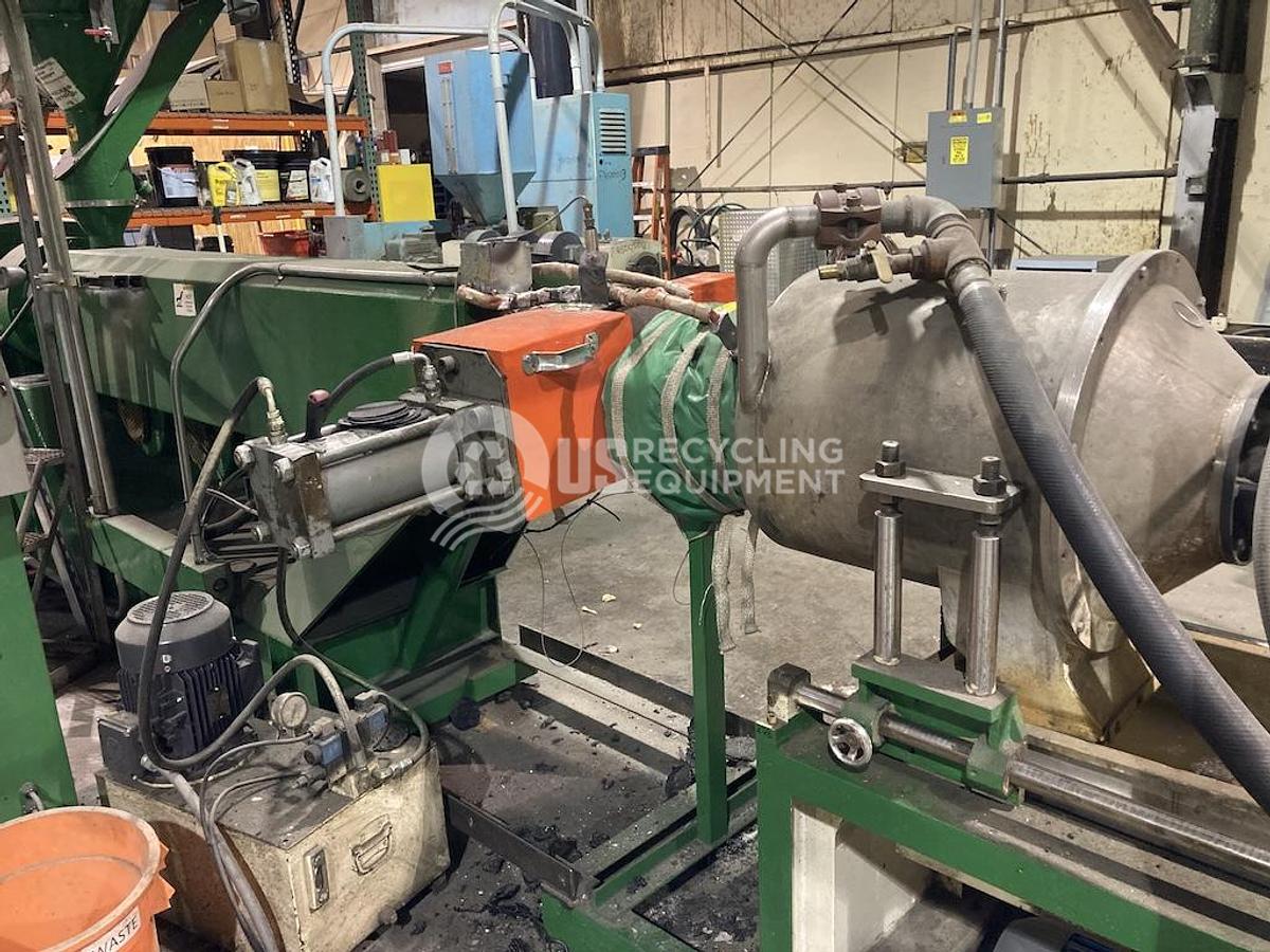 Used Sterling Plastic Machine Corp LD24-1 4.5 inch Extruder Peletizing LIne