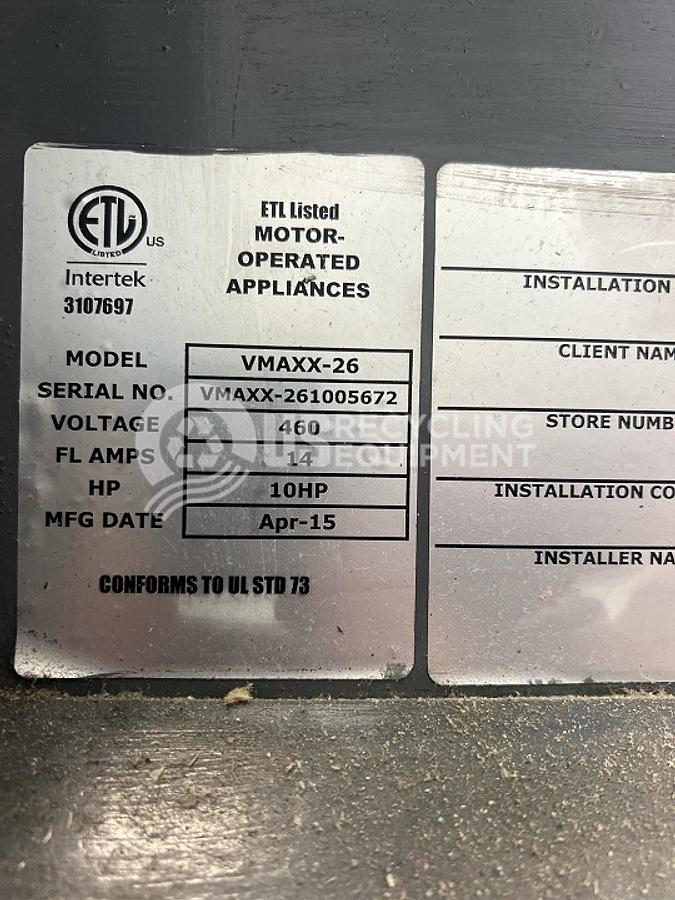 Used 2015 Bace VMAXX-26 Deep Chamber