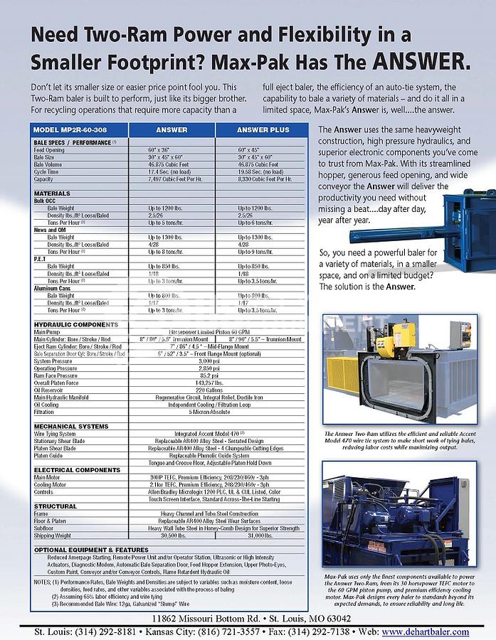 Used Max Pak MP2R-60-308 ANS with Feed Conveyor