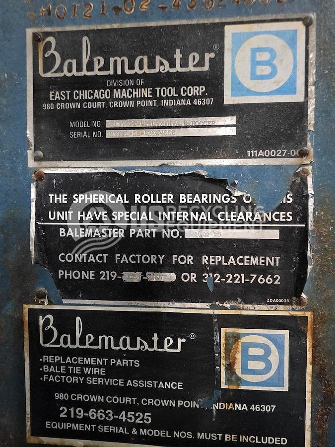 Used Balemaster 1075PT-42 OCC Hogger