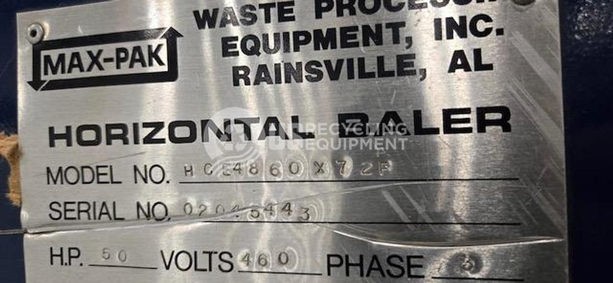 Used Max Pak HCE4860 x 72F Horizontal Foam Baler