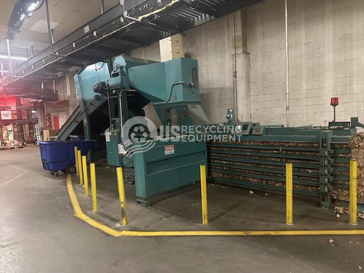 Used Maren 72-S-0E-76 Horizontal Baler & Model 60 Hogger with Conveyor