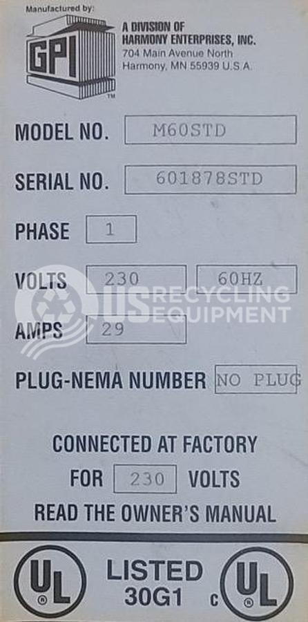 Used Harmony M60STD Vertical