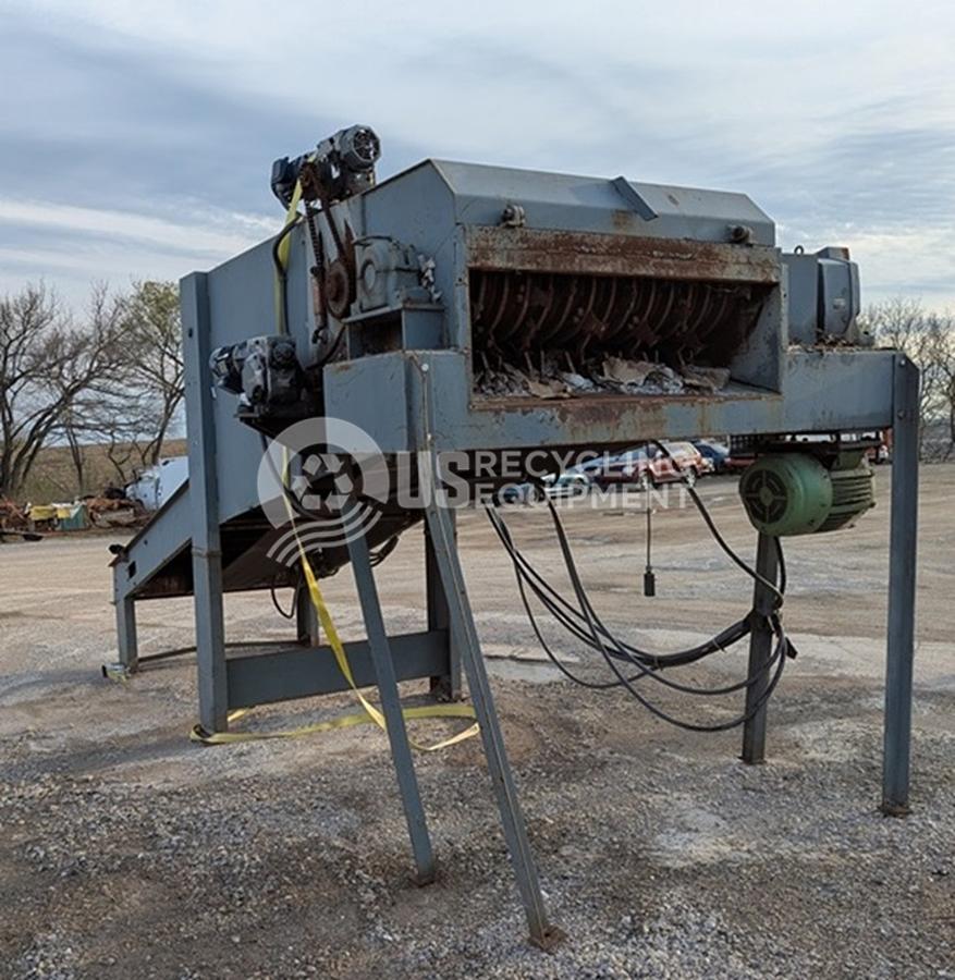 Used Maren OCC Shredder with Pinch Conveyor
