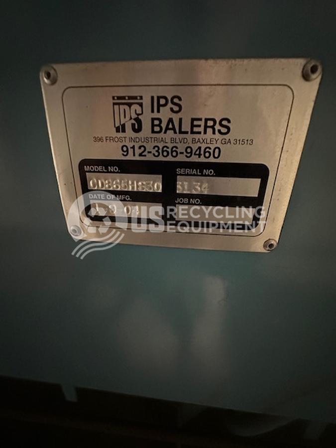 Used IPS CD-865-HS Baler with Feed Conveyor