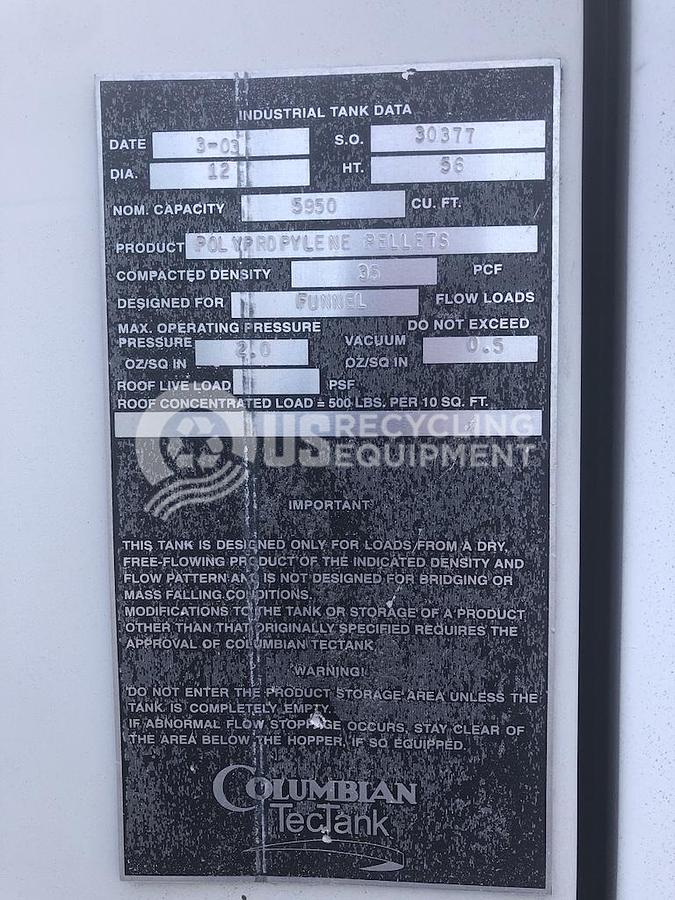 Used Peabody / Columbian Five (5) TEC Tank Silos