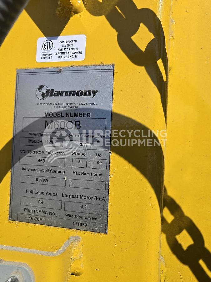 Used Harmony Five (5) M60-CB Vertical Balers