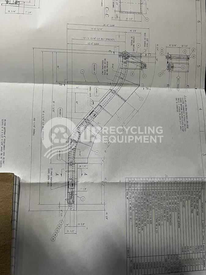 Used Mayfran 48" x 36' Infeed Conveyor