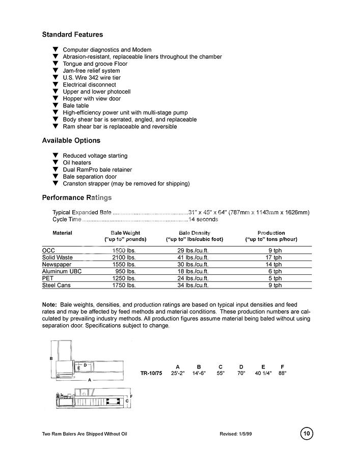 Used Marathon TR 10/75 2 Ram